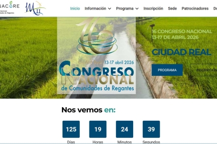 El 16 Congreso Nacional de Regantes, que se celebrará en Ciudad Real en 2026, abre sus inscripciones